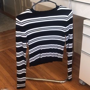| ZARA | Black & White Striped Sweater